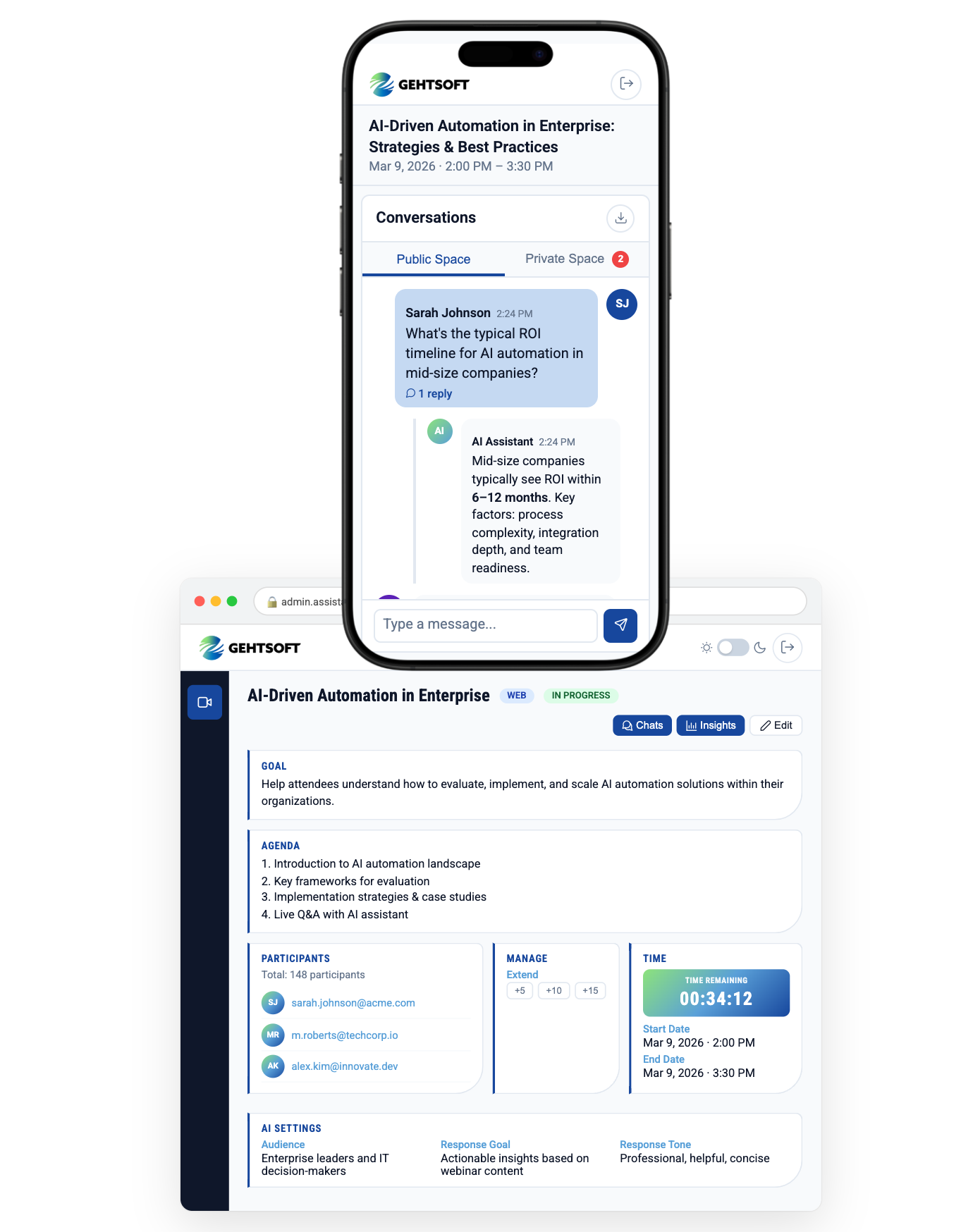 Webinar assistant screenshot